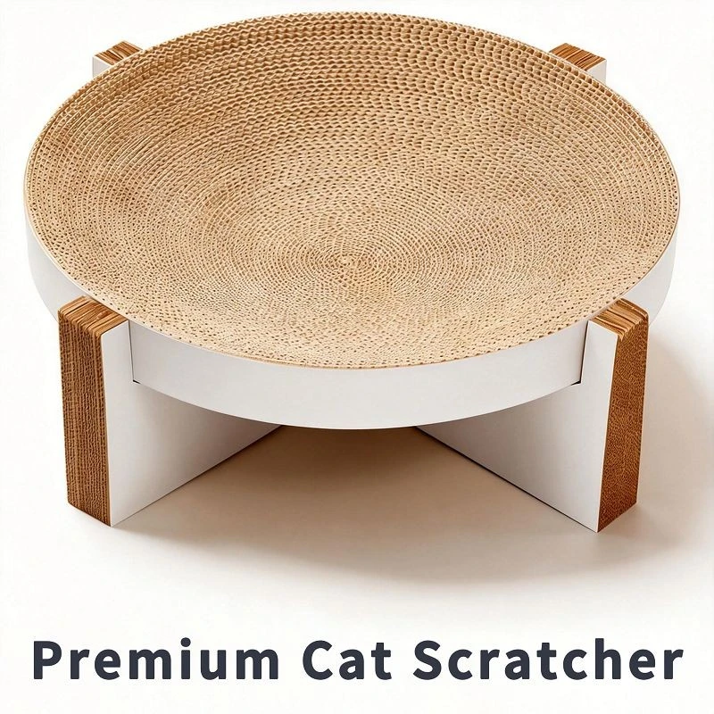 Corrugated Paper Bowl-shaped Cat Bed With Scratching Pad factory