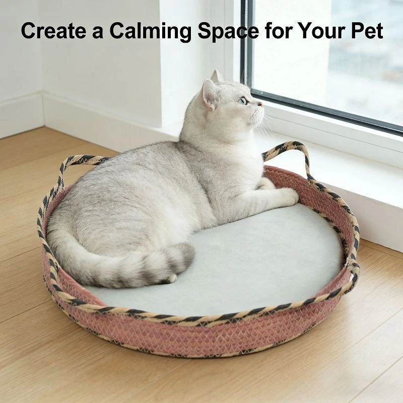 Red Round Disc Stitched Cat Bed/pet Bed factory